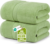 Utopia Towels Lux jumbo bath sheet 35x70 in sage green, oversized coverage for wrapping warmth