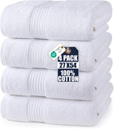 Utopia Towels Luxurious Bath Towels Set flatlay showing premium 100% cotton quality