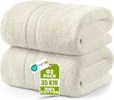 Utopia Towels jumbo bath sheet in ivory, 35x70 inches for full body coverage.