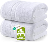 Utopia Towels luxurious jumbo bath sheet coverage shows generous wrap after shower