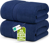 Utopia Towels jumbo bath sheet spread flat shows generous coverage for quick drying