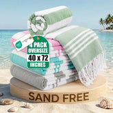 Utopia Towels four-pack Turkish beach towel 40x72 for group beach trips.