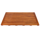 Utoplike teak bath mat large provides a sturdy surface for showers and baths.