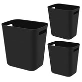 UUJOLY 3-5 gallon rectangular black trash can fits tight spaces in kitchens and bathrooms.