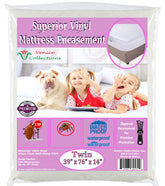 V Superior 8-gauge vinyl mattress protector showing sealed seams for durable protection.