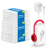 Vacbird 16-pack travel vacuum bags visible in a suitcase for space-saving packing.