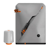 Vacbird rechargeable pump with large blanket bag for effortless packing.