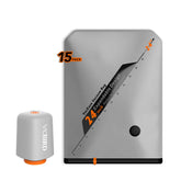 Vacbird rechargeable pump with travel bags enables cordless, fast vacuuming for organized packing.