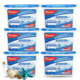 Vacplus moisture absorber 6-pack reduces humidity in closet spaces.