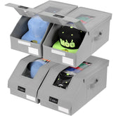 VAESIDA hat organizer four-pack stackable design keeps hats tidy in your closet.