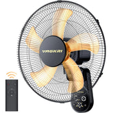 VAGKRI 16-inch wall-mount fan front view for compact, efficient cooling.