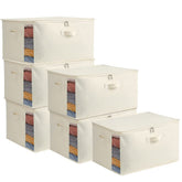 Vailando 6-Pack Canvas Storage Bags for organized closet storage and quick item viewing.