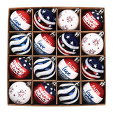 Valery Madelyn patriotic ball ornament in red white blue for Memorial Day decor.
