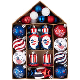 Valery Madelyn top hat ornament for Independence Day, shatterproof decor