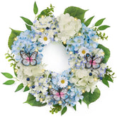 Valery Madelyn front-door wreath with lights for a welcoming outdoor entry.