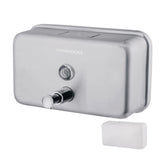 VANNSOO commercial wall-mount dispenser front view highlighting durable stainless steel, rust-proof design.
