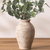 Vanselia ceramic vase 9inch display, ideal for table centerpieces with fresh or artificial blooms.