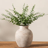 Vanselia ceramic vase front view, compact size ideal for small floral arrangements.