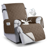 VANSOFY brown recliner cover front view protecting furniture from spills and pet claws