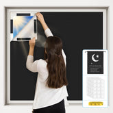 Vanten blackout curtains folded compactly for quick, portable travel use.