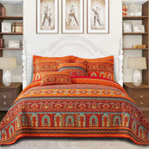 VAPUTAR cotton quilt king coverlet front view shows soft, breathable fabric