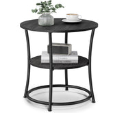 VASAGLE 21.7-inch round table top view shows a sturdy space for lamps and drinks.
