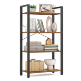 VASAGLE 4-tier bookshelf with steel frame provides durable living room storage.