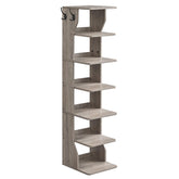 VASAGLE 7-tier vertical rack front view shows compact, space-saving design.