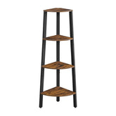 VASAGLE corner shelf stand 4-tier displays compact storage for books and decor.