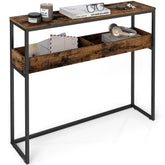VASAGLE entryway table top view highlights slim footprint for narrow spaces.