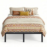 VASAGLE bed frame 14-inch height offers robust wobble-free support for any bedroom.