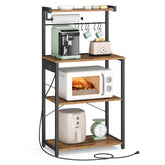 VASAGLE Kitchen Bakers Rack top-shelf shows compact design for easy access and display.