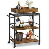VASAGLE kitchen cart with removable tray for near-bed serving up to 33 lb.