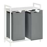 VASAGLE laundry hamper front view with dual compartments for sorting
