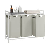 VASAGLE three-compartment laundry hamper for easy sorting and organization