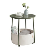 VASAGLE LILEA end table with wood top, a stylish compact surface for small spaces.