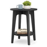 VASAGLE MAEZO end table with charcoal top, ideal for compact living spaces.