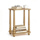 VASAGLE Mariel side table with two-tier storage for organized living spaces.