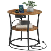 VASAGLE round side table top view shows a sturdy steel frame and a spacious top surface.