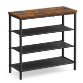 VASAGLE shoe rack with 4-tier steel frame keeps entryway shoes neatly organized.