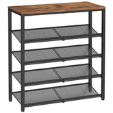VASAGLE shoe rack 5-tier assembly demonstrates quick setup for a tidy entryway.