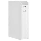 VASAGLE slim storage cabinet in a tight bathroom corner saves space for essentials.