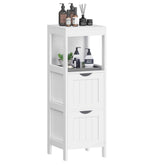 VASAGLE storage cabinet with open shelf for easy-access daily items.