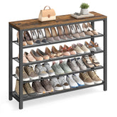 VASAGLE ULBS15BX front view with rustic brown and black finish for stylish hallway organization.