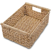 VATIMA Hyacinth medium wicker basket with handle for easy carrying and decor.