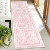 Vaukki Hallway Runner Rug pink shaggy with slip-resistant backing for safe hallways