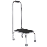 Vaunn foot step stool with chrome handle for easy reach and stability