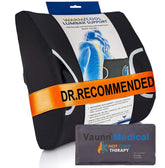 Vaunn Medical Seat Cushion lumbar back support enhances posture during long office days.