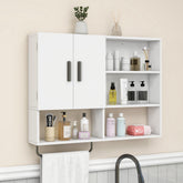 Vavkorkula over-toilet medicine cabinet in white with dual doors for clutter-free space