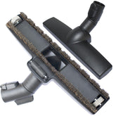 VACEXT horsehair brush with wheels attachment cleans floors gently